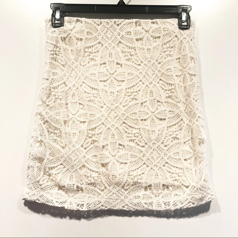 Jack by BB Dakota Fiona Crochet Lace Mini Skirt
